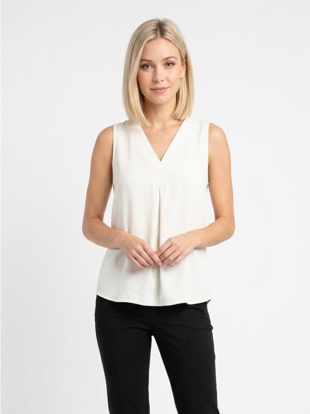 MELLODAY Elegant Cream Sleeveless top size large